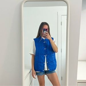 Vintage blue puffer vest